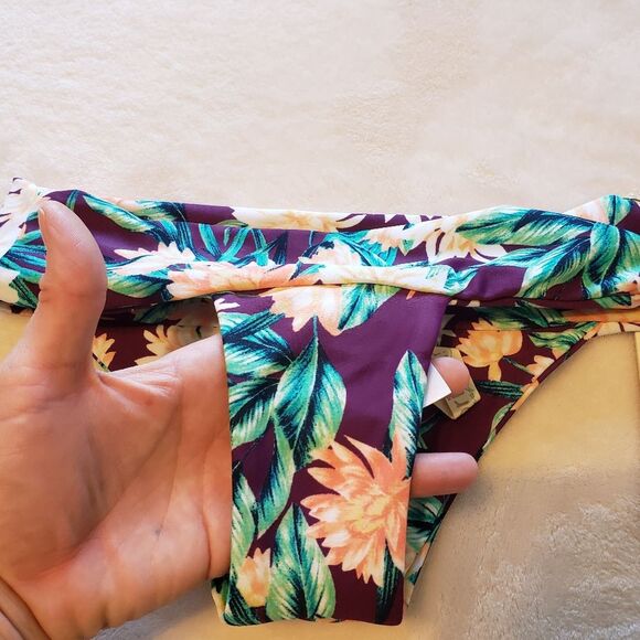 NEW Tori Seafoam Deep Purple Cheeky Swimsuit Bikini Bottoms XS - Picture 8 of 9